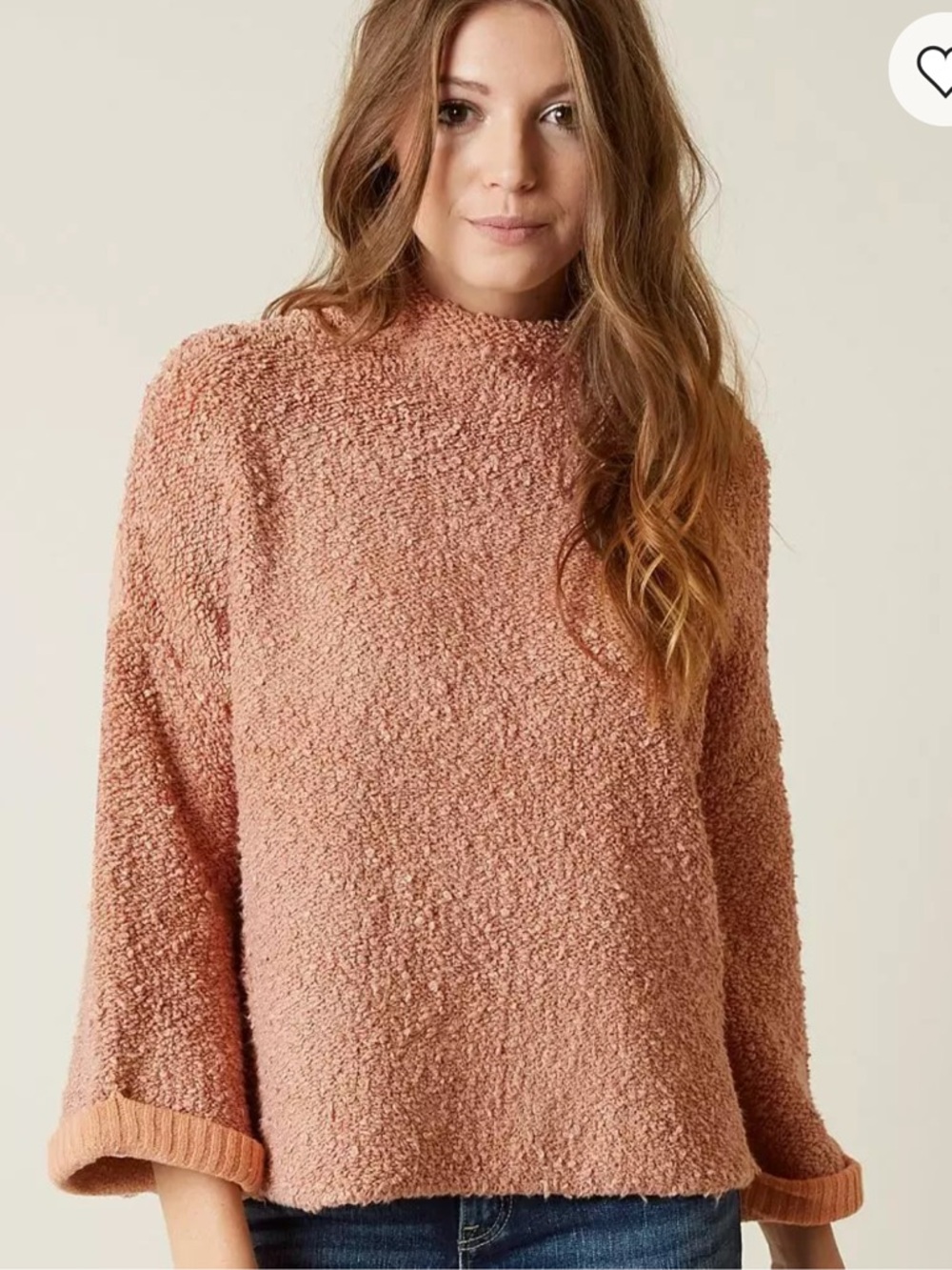 Free People Cuddle Up Oversized Sweater Peachy Pink - XS